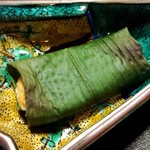 つる幸 - 蓮根餅笹の葉焼き！