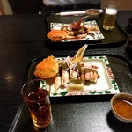 先付けが蟹の大名盛りって！