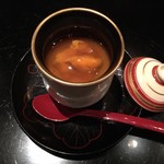 御料理 堀川 - 凌ぎ：牡蠣と湯葉・雲丹のせ月光餡