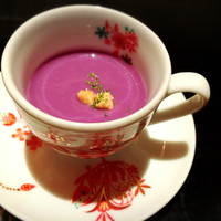 御料理 梅田 - 紫芋のスープ