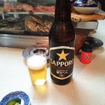 豚太郎 - 黒ラベル＆お通し(糠漬け)