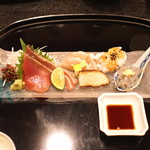 割烹 久田 - お造り　（鱧、平貝、鰹、生しらす）