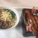 駅ナカ食堂 - 2016.11 肉うどん、穴重