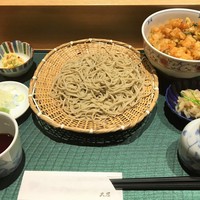 手打ちそば 大石 - せいろとミニかき揚げ丼セット 1,080円（税込）