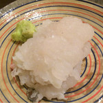 食堂 おがわ - 2016年12月。鱧の焼き霜（2500円）。