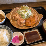 イチマル定食堂 - 「日替り定食」（700円）。この日はトリトリ定食でした。