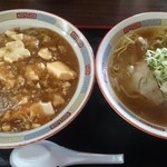 国分寺うまか飯店 - ランチＤセット(マーボ丼と醤油ラーメン)890円