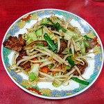 龍栄 - レバ野菜炒め定食