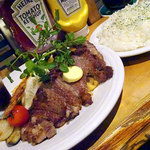 BELLOWS BURGER - ジャックダニエル・ペッパーステーキ（200g）ライス付き1680円