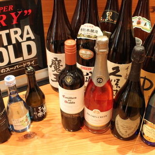 【種類豊富】ワイン・焼酎・日本酒・カクテル…多数ご用意！