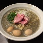 丿貫 - 鯖煮干そば￥８００＋ウズラ￥５０