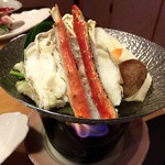 てん - タラバ蟹の鍋着火