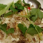 Rice people,Nice people! - パクチー on the 混ぜた豚挽肉のガパオごはん