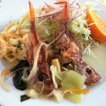 2016.12.9。のどぐろ唐揚あんかけとパスタサラダのアップ。