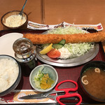 海老どて食堂 - 日本一 特大海老ふりゃ〜ランチ(ご飯大盛)