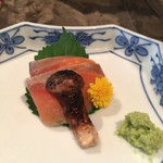 柳家 - 五月鱒お造り信州松茸のあぶり安曇野本山葵で