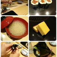 鮨 しお津 - 蟹入れてある器綺麗すぎる♡かんぴょう巻涙出るほど旨い♡お味噌汁やぶぁい♡玉はその店その店で違いがるから面白いのだ♡ブレスレット買ってもらった♡