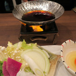 あなごと日本酒 なかむら - 小なべの準備ができました