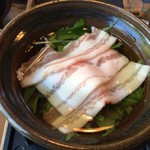 海のしょうげつ - 朝から豚のしゃぶしゃぶです。