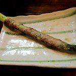 旨焼　まる好 - 野菜串(アスパラの肉巻き)！(2016,11/30)