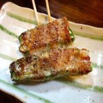 旨焼　まる好 - 野菜串(ピーマンとチーズの肉巻き)！(2016,11/30)