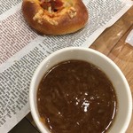 モーニングビュッフェCセットのオニオンスープ