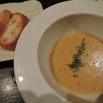 味乃 じゃんぼ - 【2015年3月7日訪問】芝海老のスープ、バケット添え