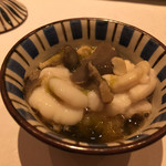 鮓 きずな - 201612再訪  北海道鱈の白子、長野ヒラタケのリゾット風