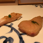 鮓 きずな - 201612再訪  淡路島 鰆漬けと和がらし、長崎五島 太刀魚タタキ