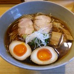 山崎麺二郎 - らーめん+味付け玉子　650円+100円