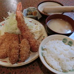 林や - 海老とんかつミックス1290円
