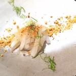 手打ちそば八轟 - 烏賊のからすみ掛け