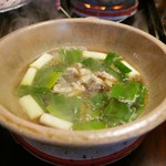 比良山荘 - お鍋の様子（熊肉）