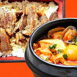 五花肉蓋飯+韓式豆腐鍋