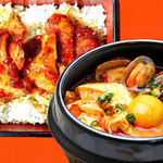 豬頸肉蓋飯+豬頸肉韓式火鍋