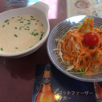Mothi Maharu - セットのサラダ&スープ