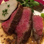 北島亭 - イチボ肉ローストビーフ風。今日のイチボは最高！