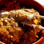 万葉・おおひら館 - メンチカツ丼(2016.12)