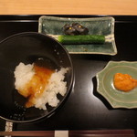 銀座一期 - 食事はウニご飯。