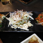 炭火焼鳥串道 - 前菜三種盛り