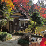 兼六園 三芳庵 - そしてこちらが離れ。
      瓢池のほとりにあって、まるで川床みたい～
      
      ちびつぬ「すてきね～」