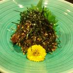 十割蕎麦みかあさ - 鯖の胡麻和え。