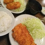 勝烈庵 - ロースかつ定食（1,500円）と単品カキフライ（＠350円）