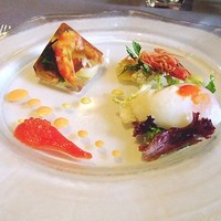Recette - 車海老と北寄貝のショーフロワ　コンソメゼリー寄せ