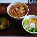 すき家 - 豚丼サラダセット(並￥500)すき家南彦根店