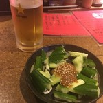 ラーメンBAR やきそばー HIT - たたき胡瓜201609