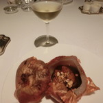 リストランテKubotsu - フランス産フォアグラのソティー　ローストした玉ねぎと黒トリュフのソース