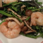 中国名菜 敦煌 - エビと青菜の塩炒め