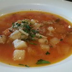 カフェ・ヴィア・ボンテンピ - お肉のランチコースのスープ