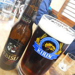 生ビール大ジョッキ＆エビス黒ビール（2:8)